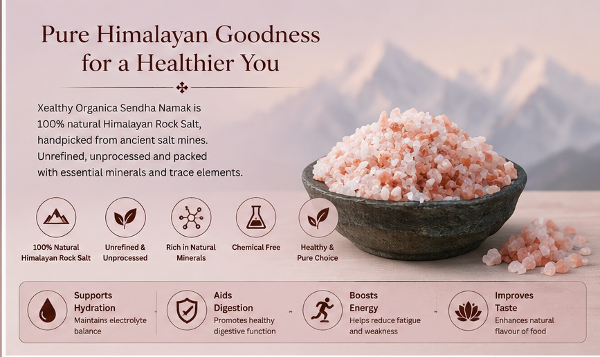 Xealthy Organica Himalayan Rock Salt Sendha Namak - 1KG - Image 3