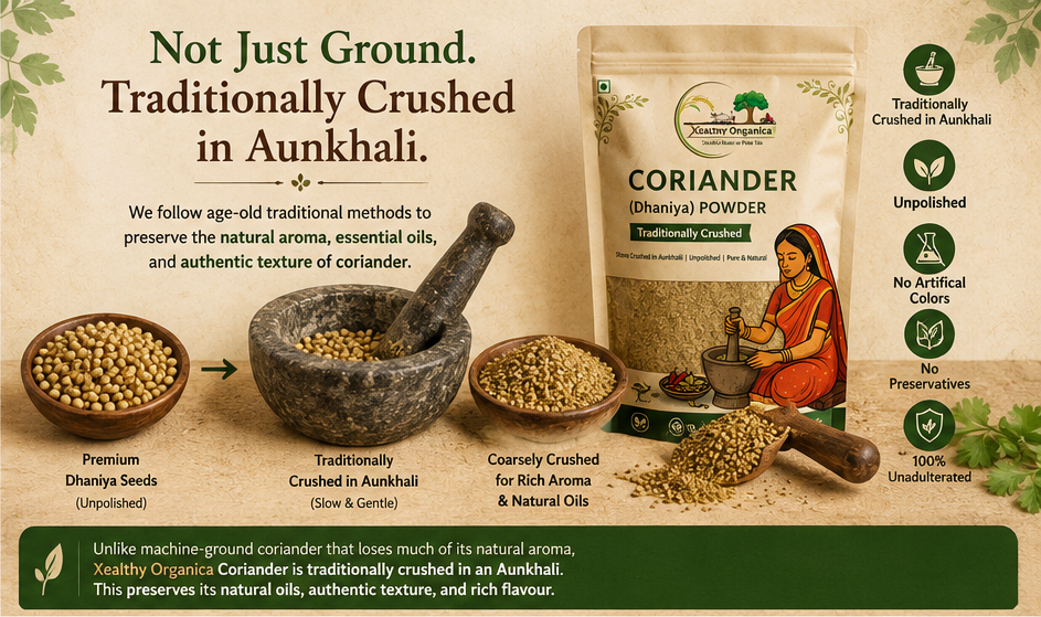 Xealthy Organica Dhaniya Powder (Chemical-Free & Traditionally Slow-Crushed)- 100gm - Image 2
