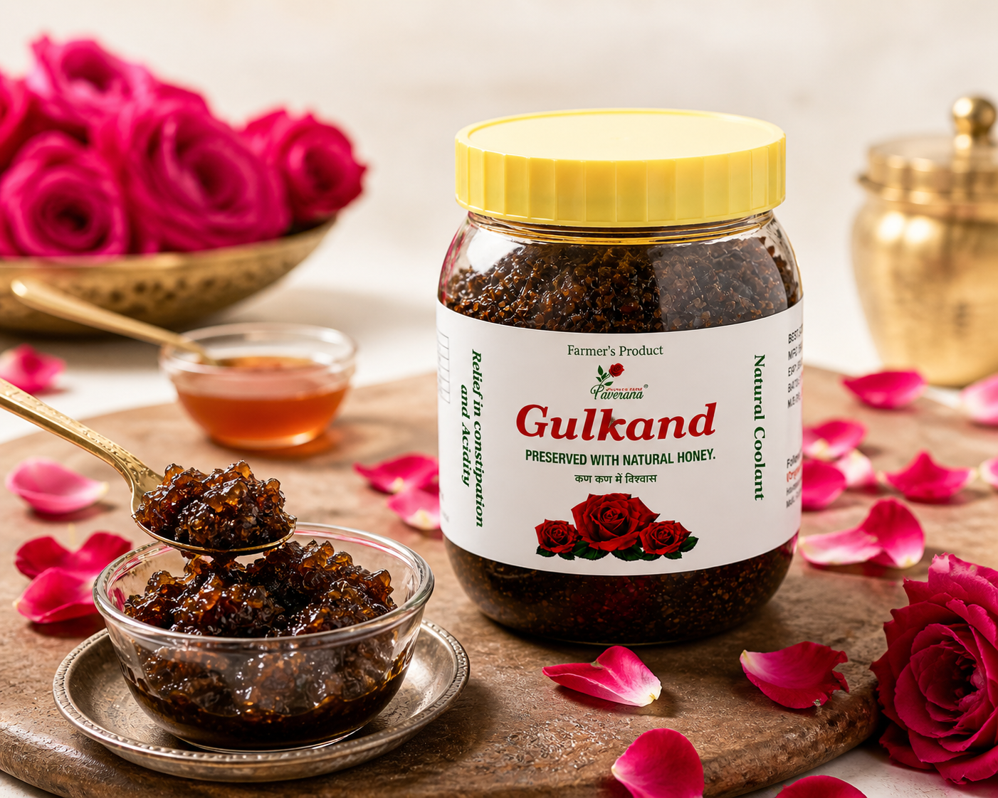 🌹 Gulkand – Natural Rose Preserve with Honey | 100% Pure & Chemical-Free | 500gm
